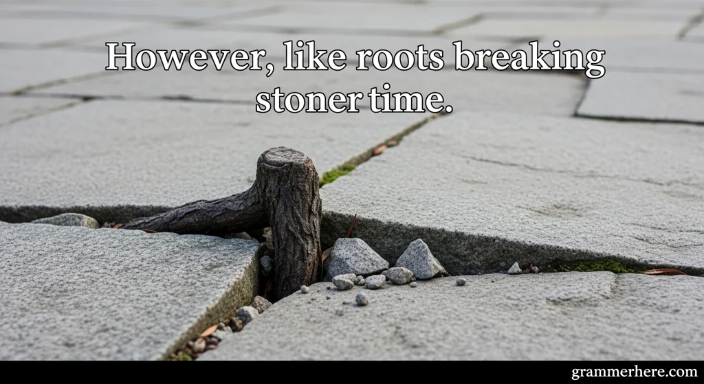 However, like roots breaking stone over time