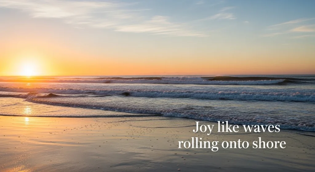 Joy like waves rolling onto shore