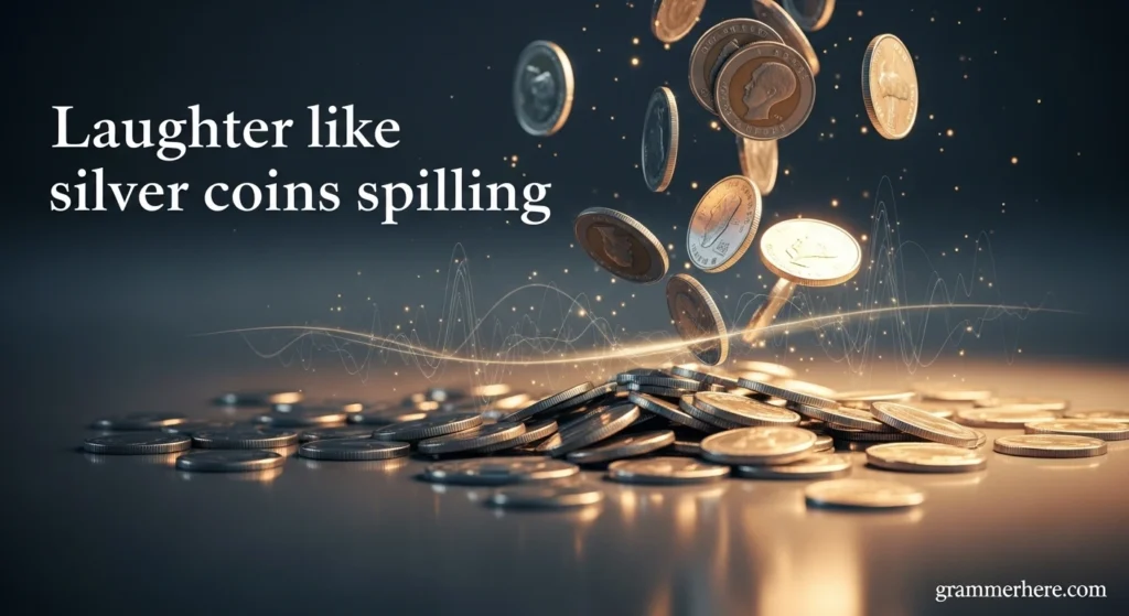 Laughter like silver coins spilling