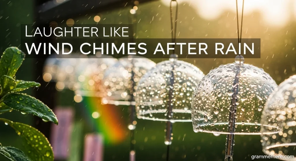 Laughter like wind chimes after rain