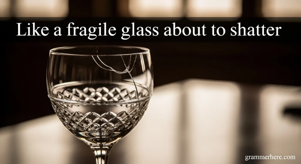 Like a fragile glass about to shatter