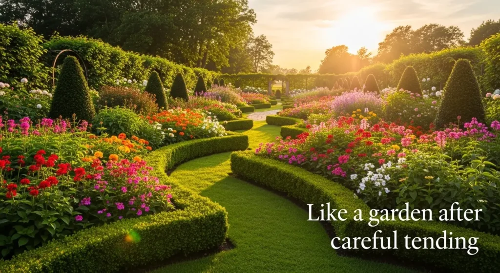 Like a garden after careful tending