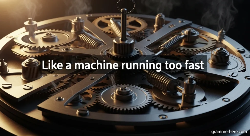 Like a machine running too fast