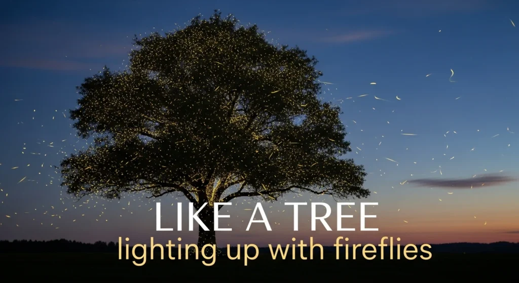 Like a tree lighting up with fireflies