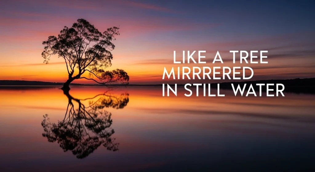 Like a tree mirrored in still water