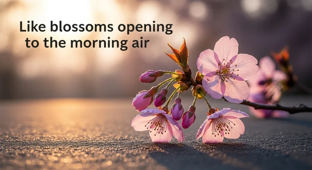 Like blossoms opening to the morning air