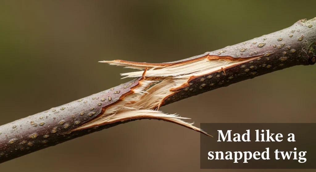 Mad like a snapped twig
