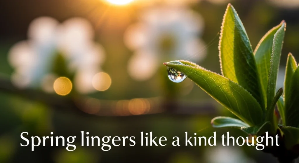 Spring lingers like a kind thought