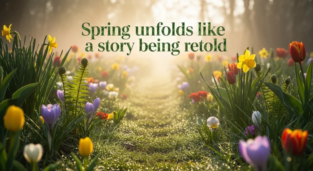Spring unfolds like a story being retold