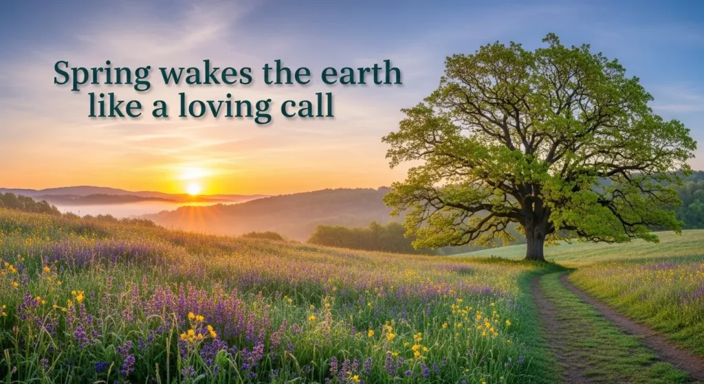 Spring wakes the earth like a loving call
