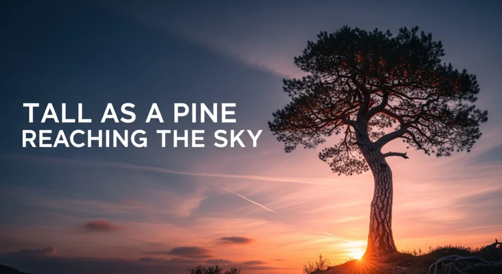 Tall as a pine reaching the sky