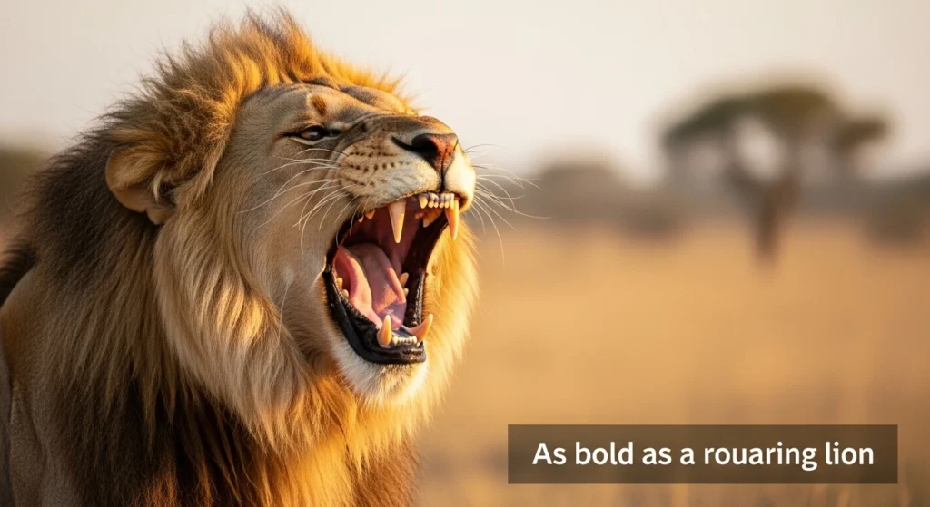 As bold as a roaring lion
