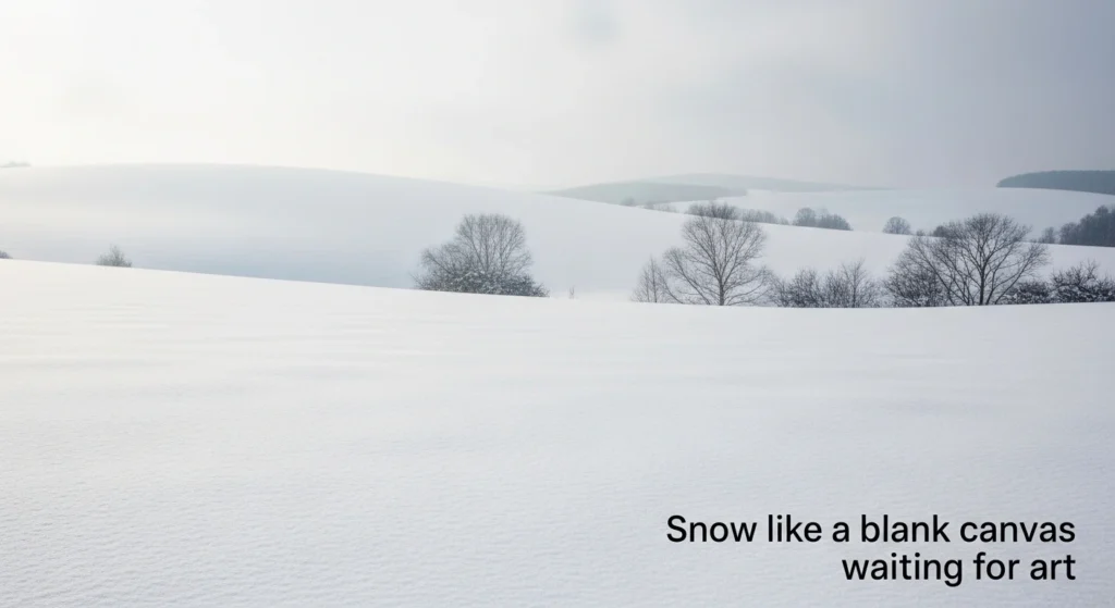 Snow like a blank canvas waiting for art