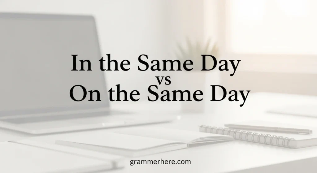 In the Same Day vs On the Same Day
