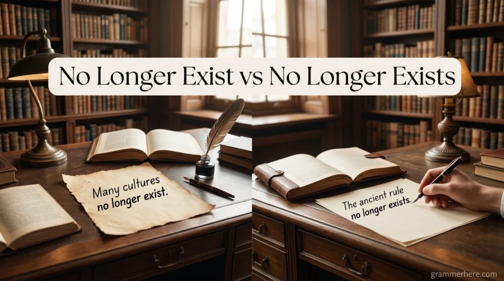 No Longer Exist vs No Longer Exists