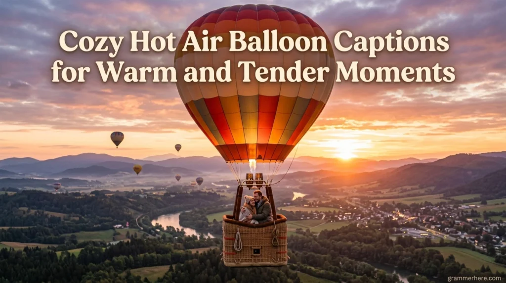Cozy Hot Air Balloon Captions for Warm and Tender Moments