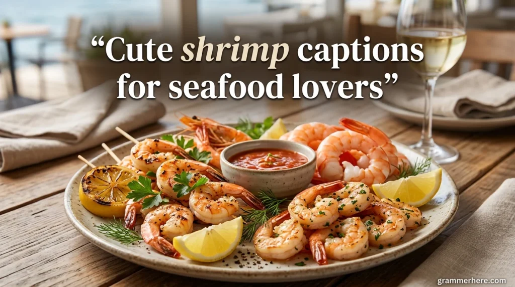 Cute shrimp captions for seafood lovers