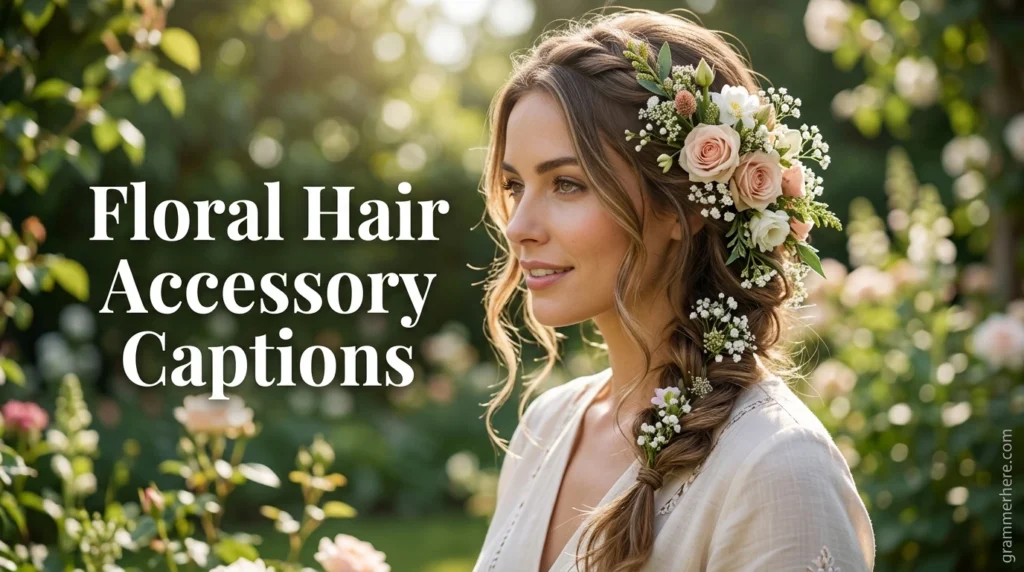 Floral Hair Accessory Captions