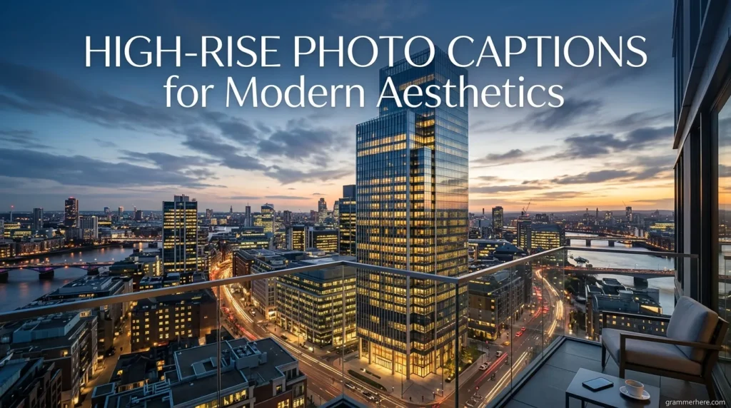 High-Rise Photo Captions for Modern Aesthetics