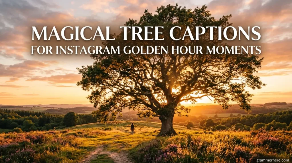 Magical Tree Captions for Instagram Golden Hour Moments