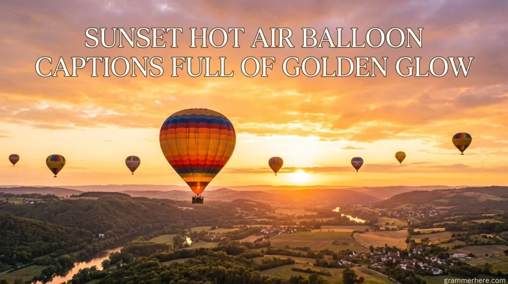 Sunset Hot Air Balloon Captions Full of Golden Glow