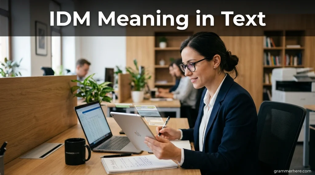 IDM Meaning in Text